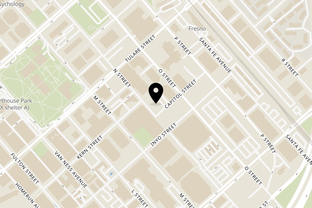 Map showing the location of Zaatar Bistro Zaatar Capitol on 2405 Capitol St #110 in Fresno
